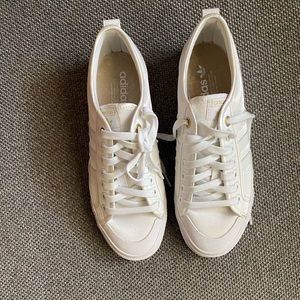 Adidas Size 10 White floral monogram print